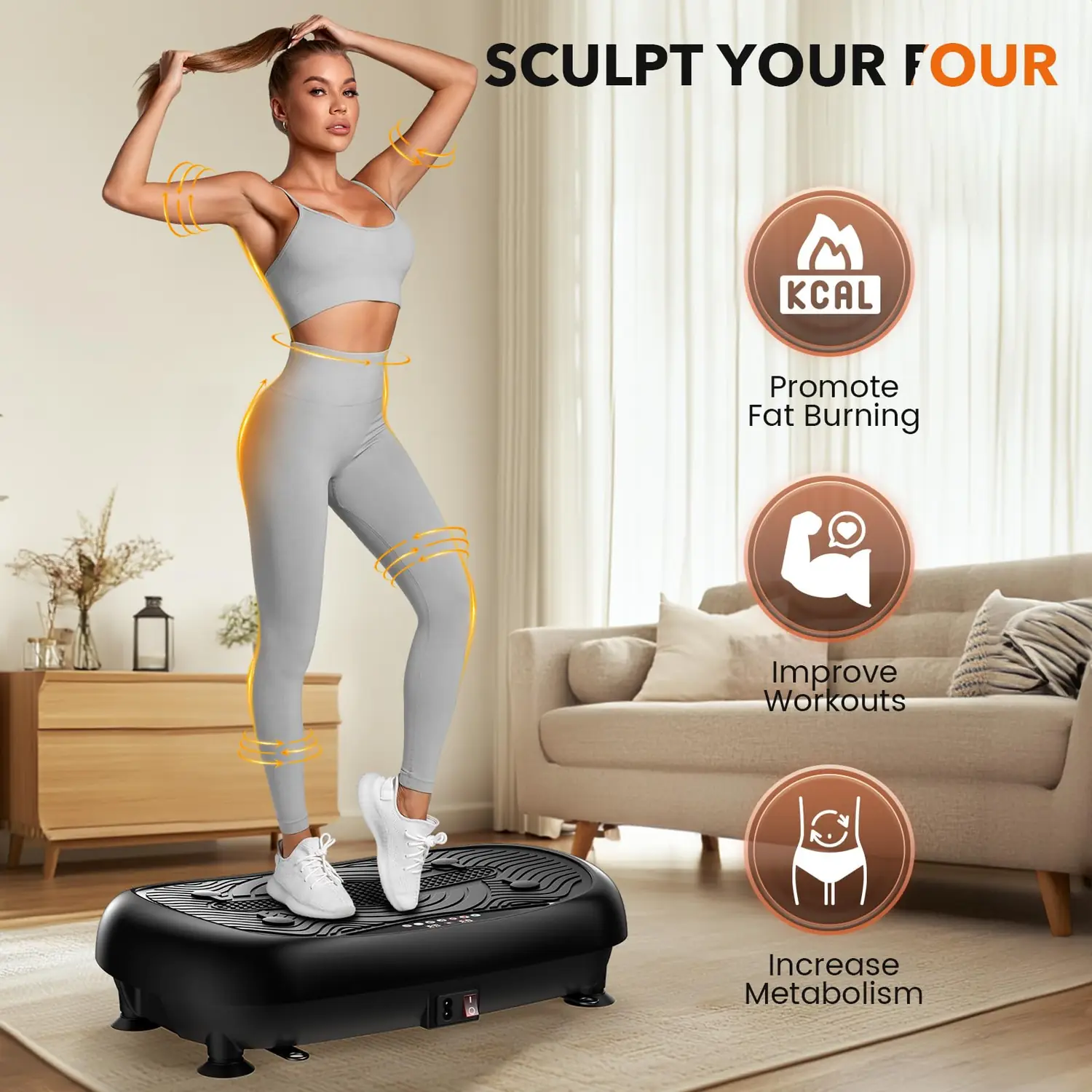 Assisted 2-in-1 Vibration Plate – Various Workout Options
