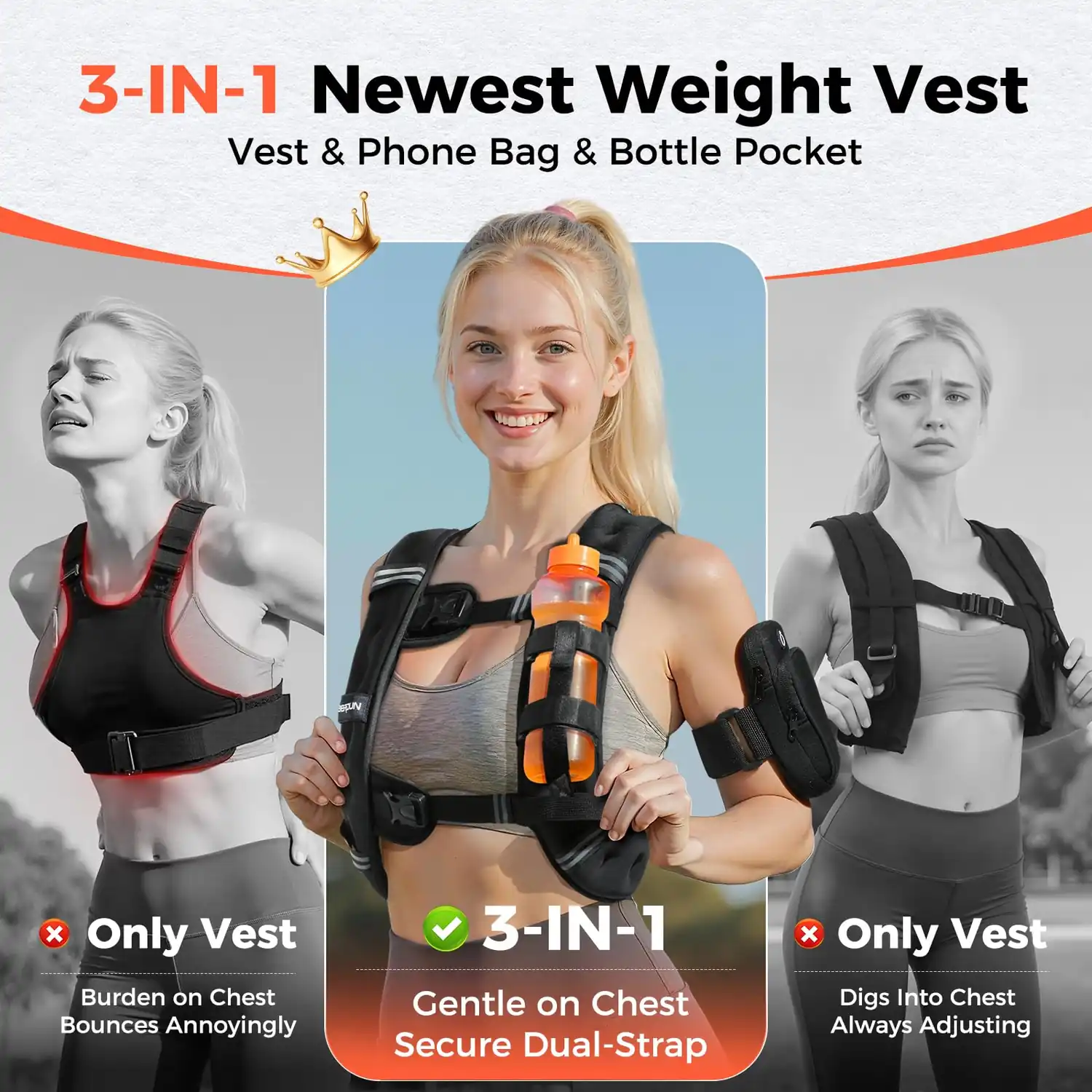 WV1 Weighted Vest – 3-in-1 All-in-One Design